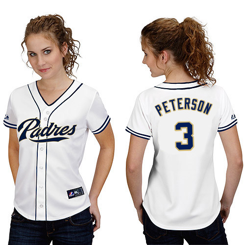 Jace Peterson #3 mlb Jersey-San Diego Padres Women's Authentic Home White Cool Base Baseball Jersey